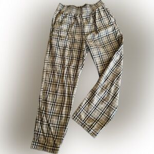 Uniqlo Men's Plaid Pants - Black, Brownish Grey, and White